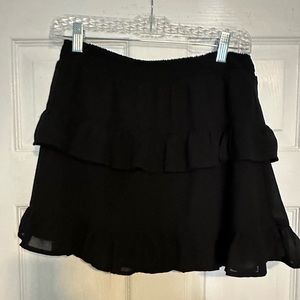 Altar’d State- black ruffle skirt- medium polyester material